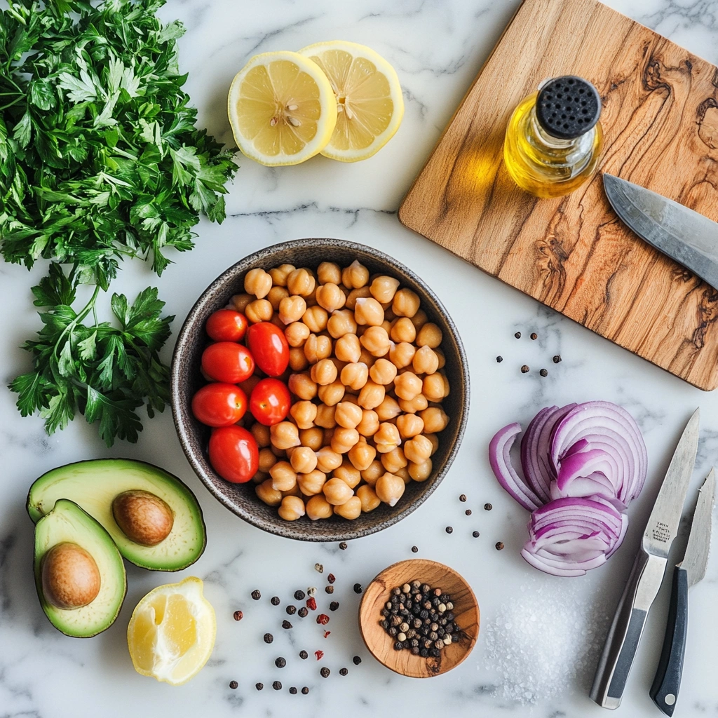 Salada Colorida com Grão-de-Bico e Abacate