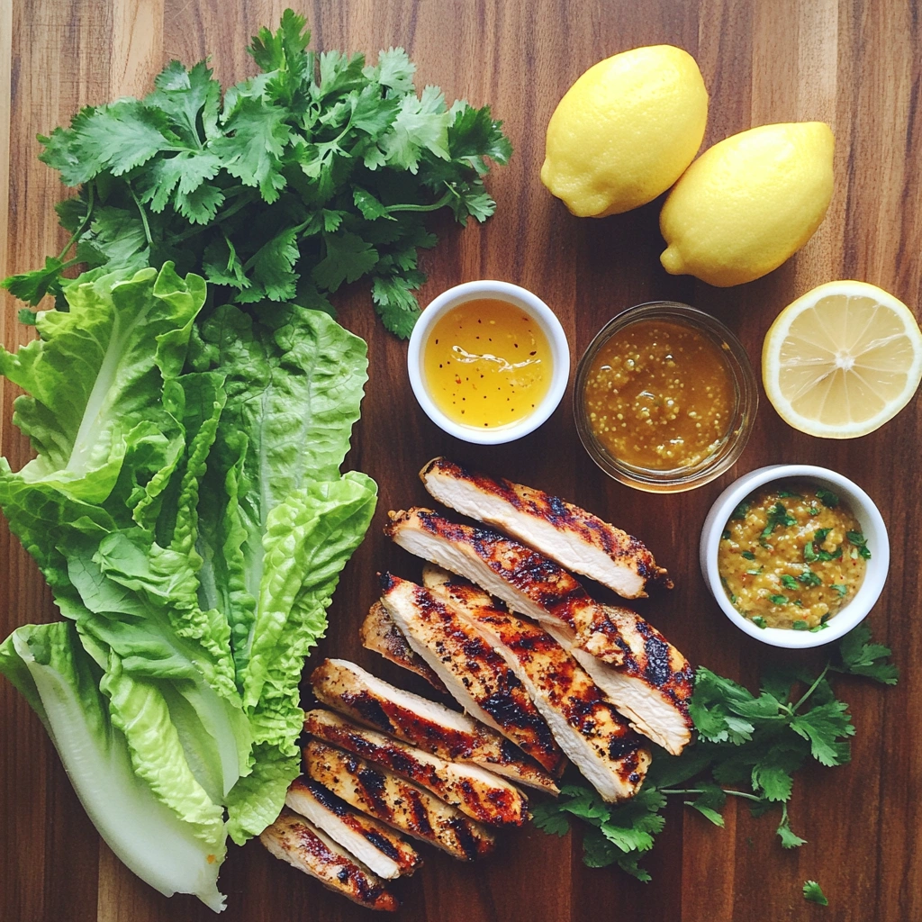 Wraps de Alface com Frango e Mostarda