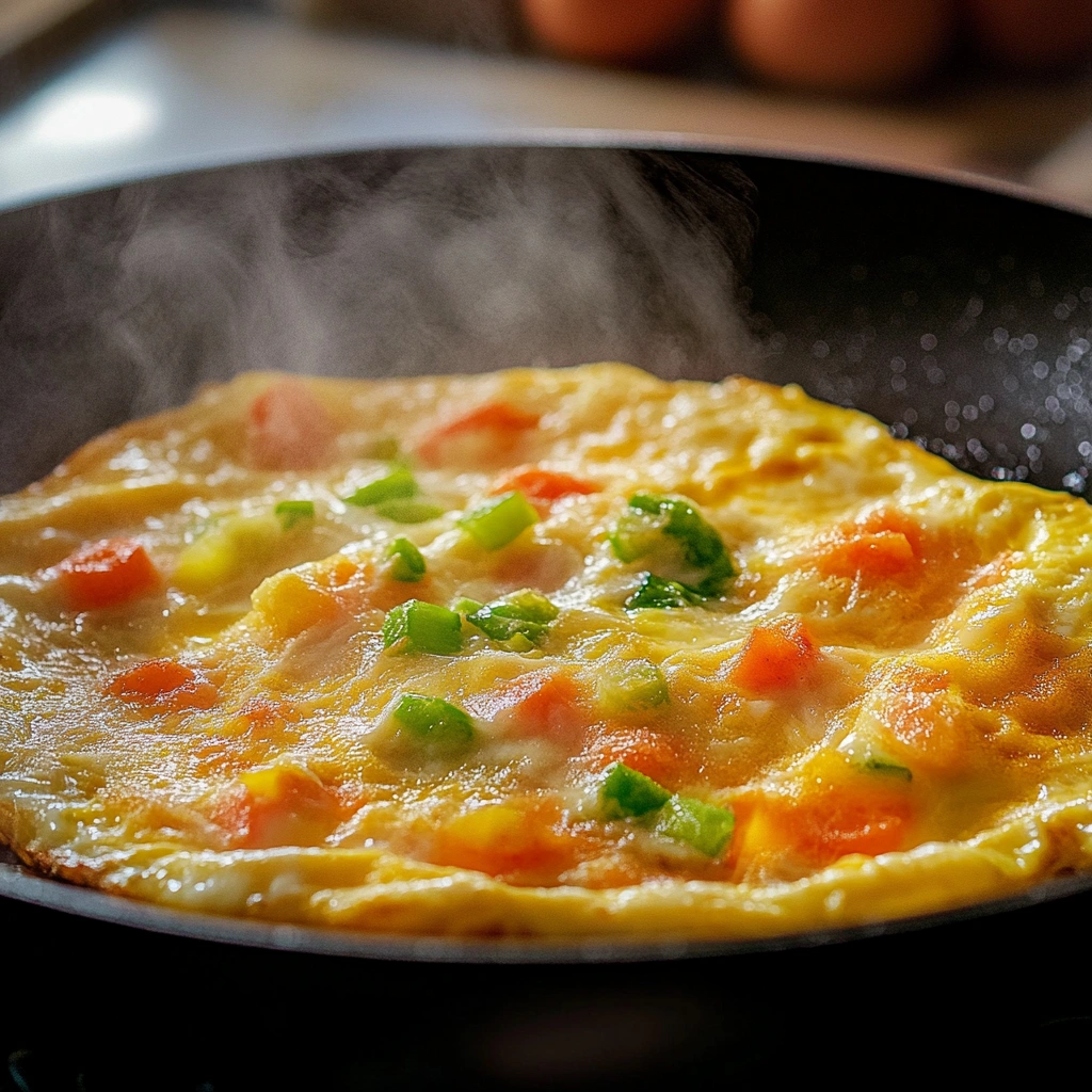 omelete com legumes e queijo