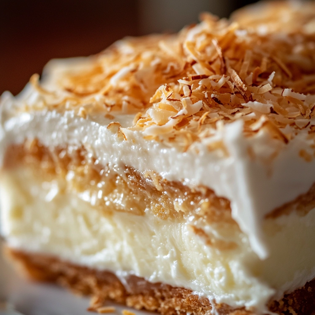 Doce Gelado de Coco com Camadas de Biscoito