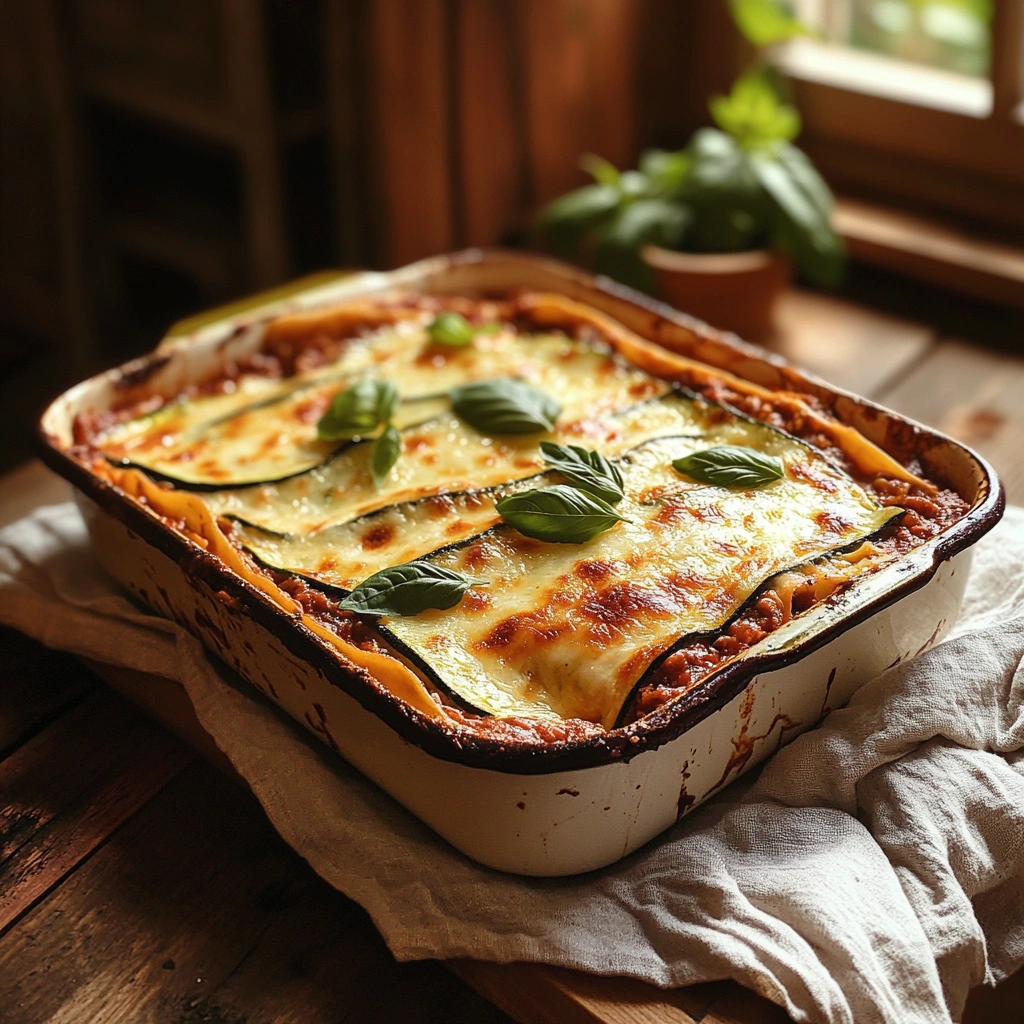 Lasanha de abobrinha low-carb