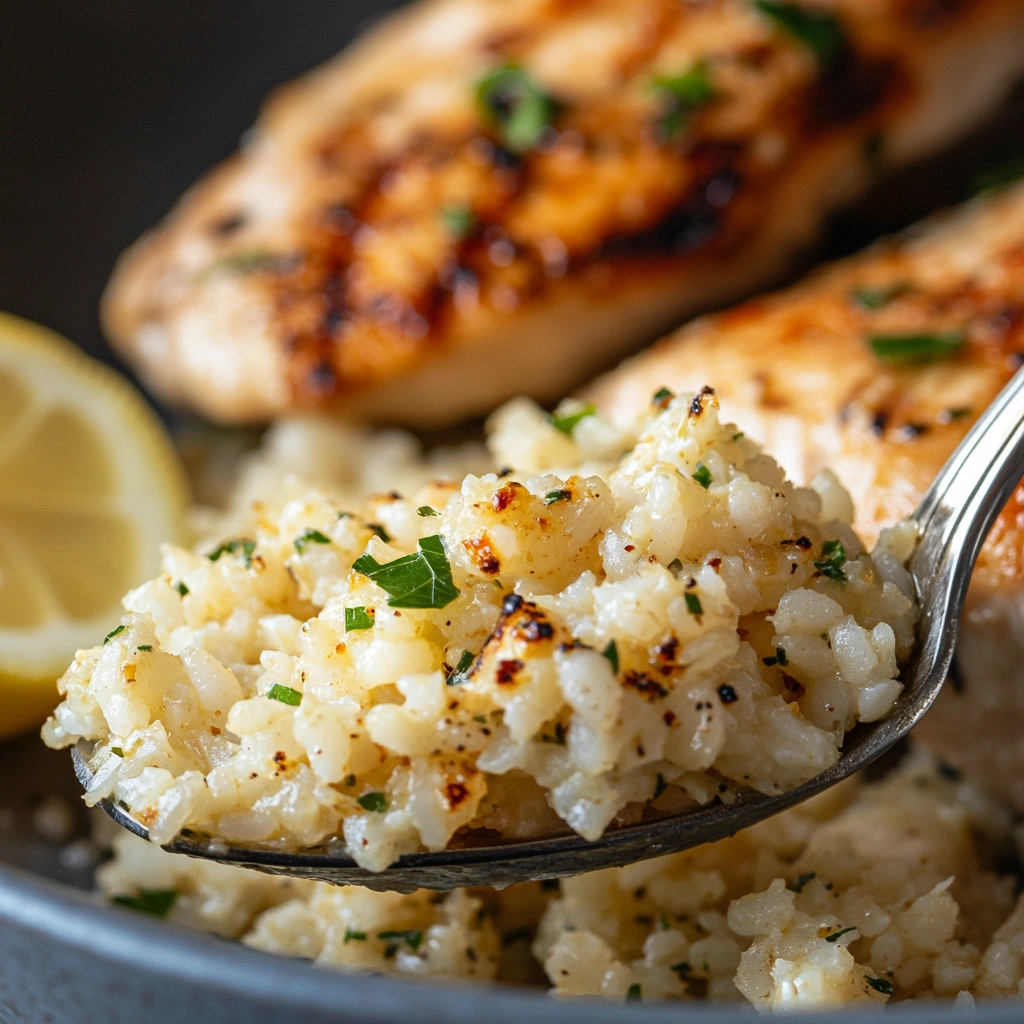 Arroz de Couve-Flor com Frango Grelhado