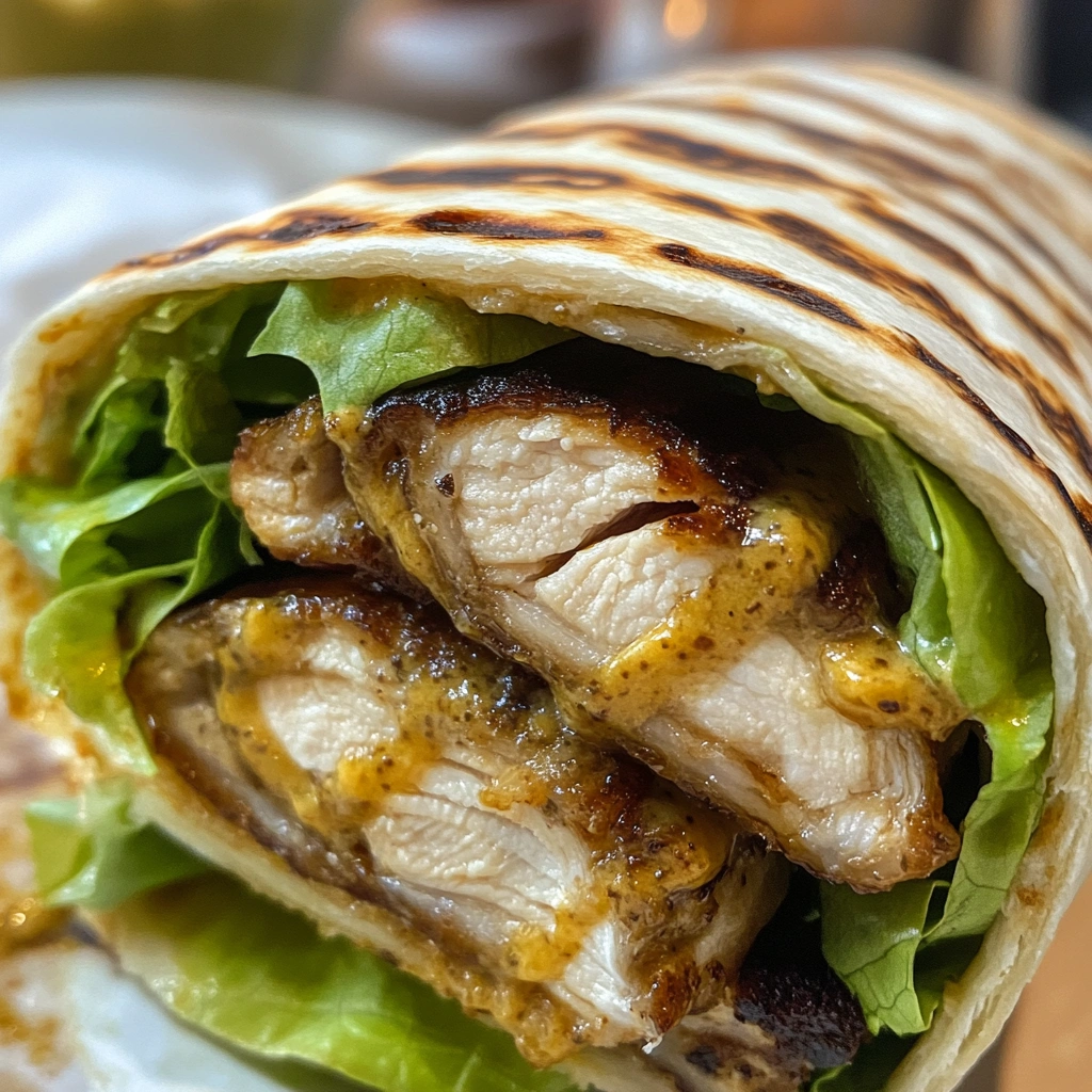 Wraps de Alface com Frango e Mostarda