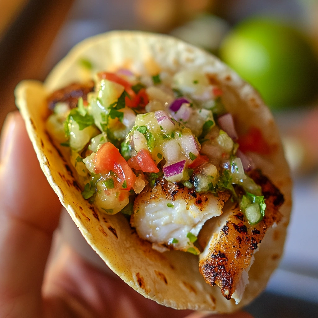 Tacos de Peixe com Vinagrete