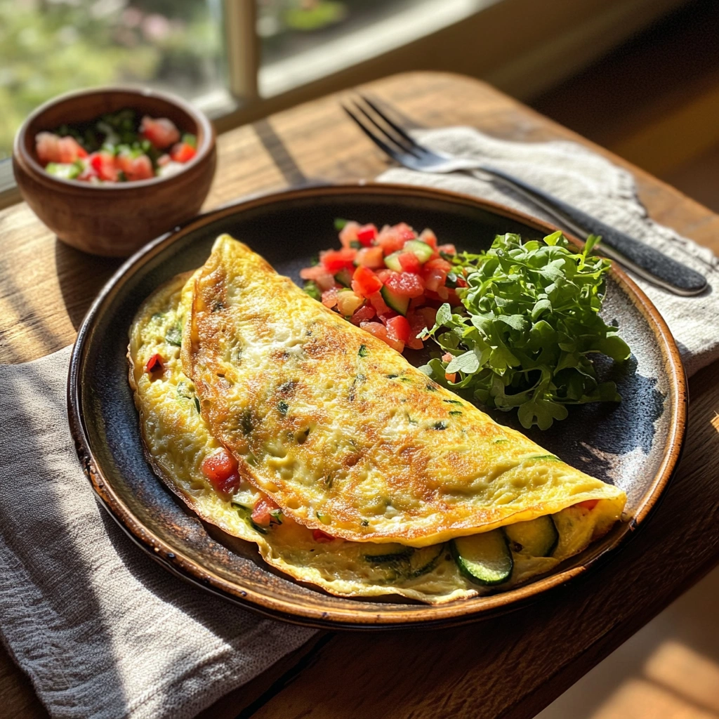Omelete com Legumes e Queijo