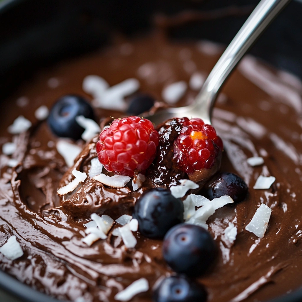 mousse vegana de cacau com leite de coco