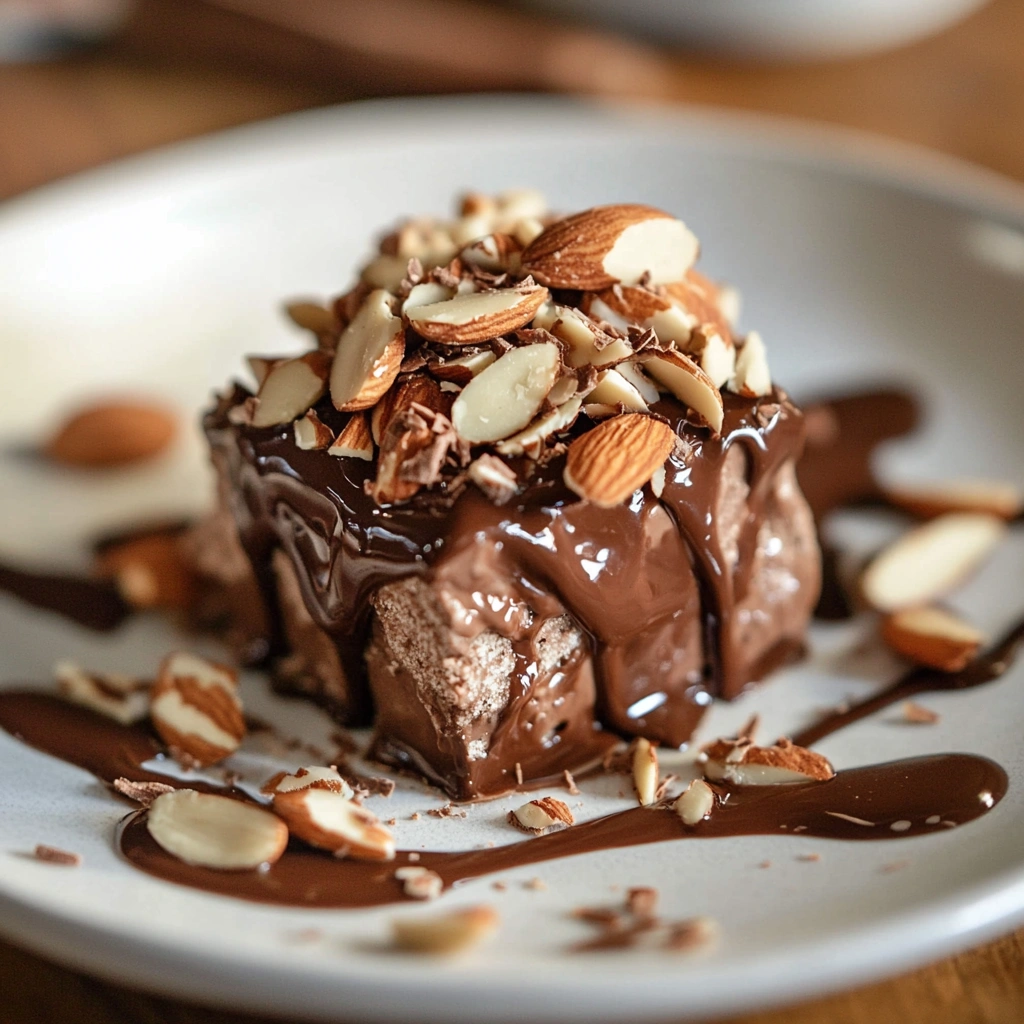 Sobremesa Sem Forno com Chocolate e Amêndoas
