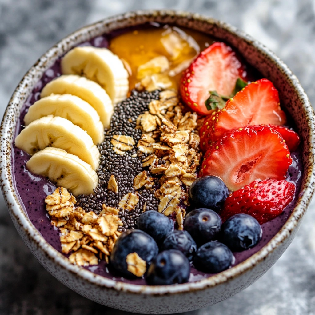 Tigela de Açaí com Granola e Mel