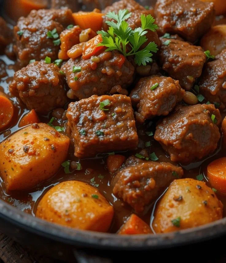 Prato de Carne de Panela servido com vegetais frescos e acompanhamentos