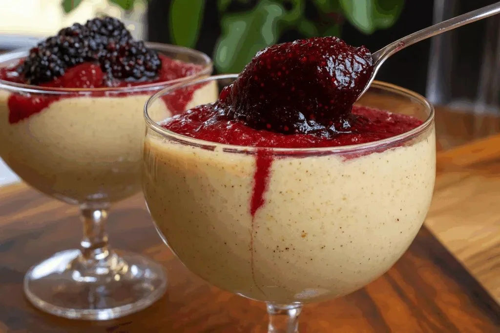 Porridge de aveia cremoso com banana e pistache em uma tigela