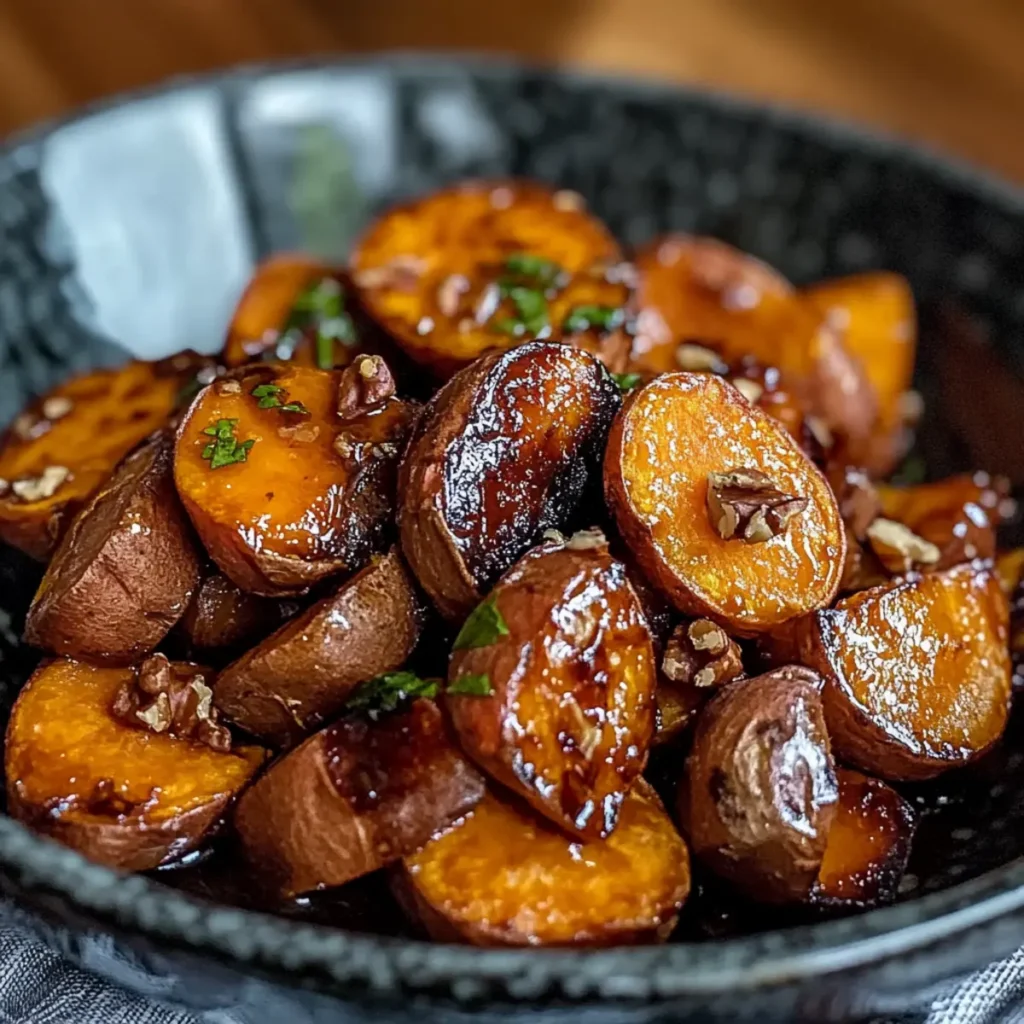 Walnut Maple Roasted Sweet Potatoes