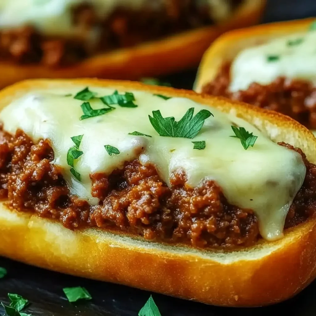 Cheesy Garlic Bread Sloppy Joe Melts