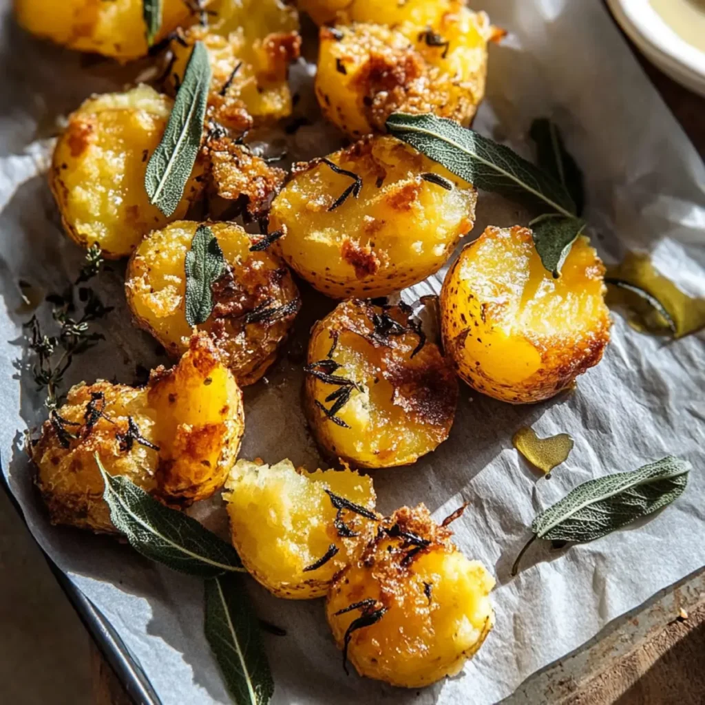 Crispy Brown Butter Sage Smashed Potatoes Recipe