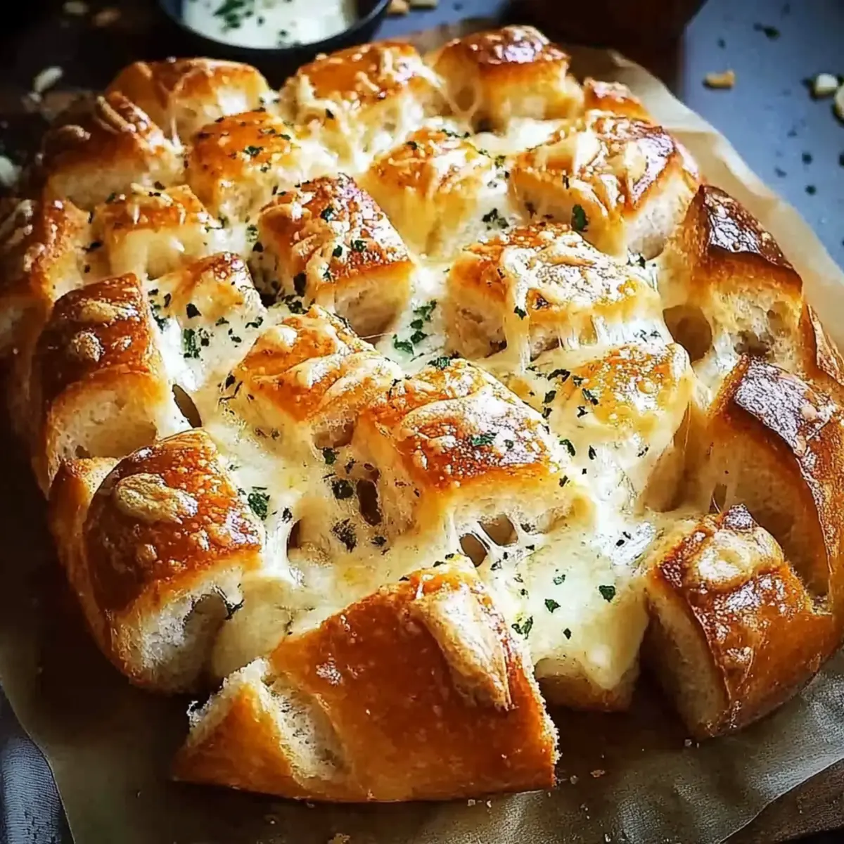 Melt-In-Your-Mouth Cheesy Garlic Pull-Apart Bread