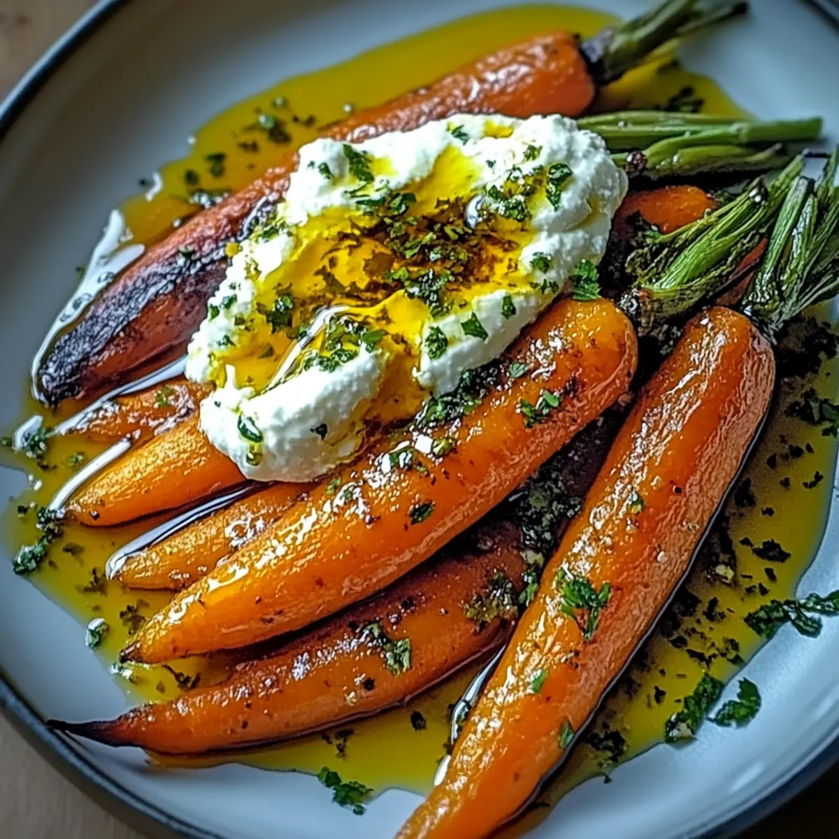 Roasted Carrots with Whipped Ricotta and Hot Honey