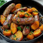 Sausage and Sweet Potatoes with Honey Garlic Sauce