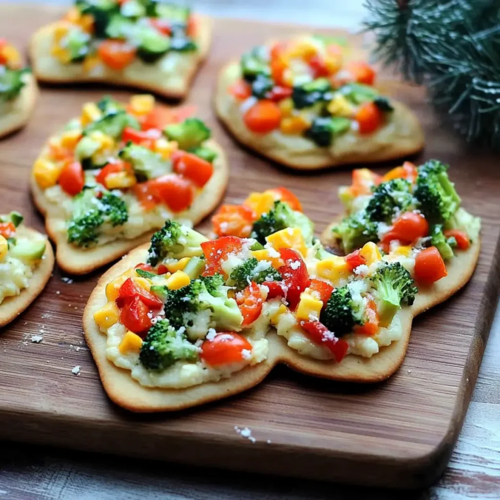 Christmas Tree Cold Veggie Pizza - A Gouda Life