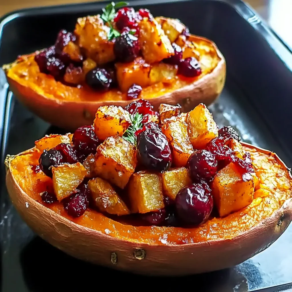 Irresistible Cranberry Apple Twice-Baked Sweet Potatoes – A Healthy Delight!
