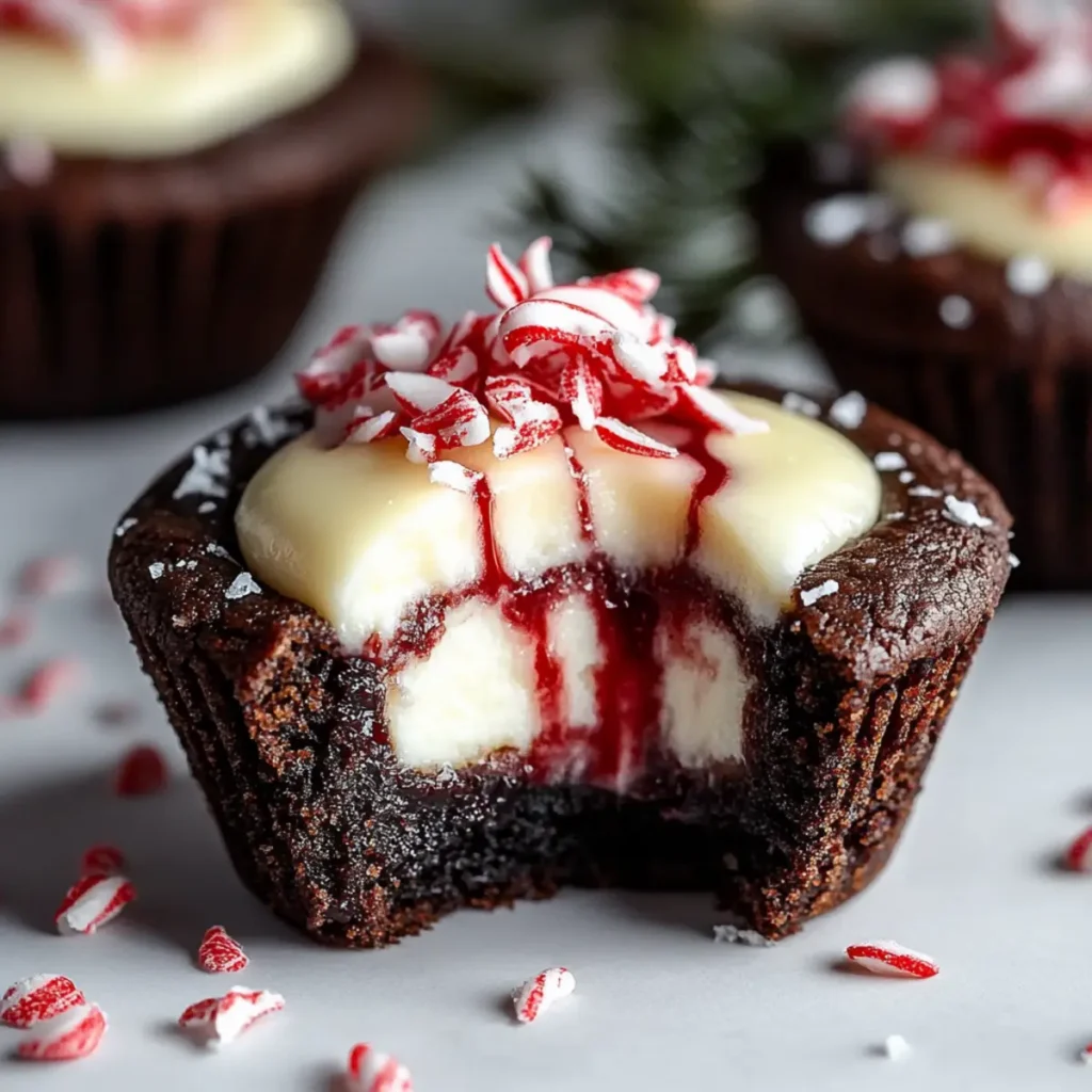 Chocolate Peppermint Cookie Cups with Cheesecake Filling