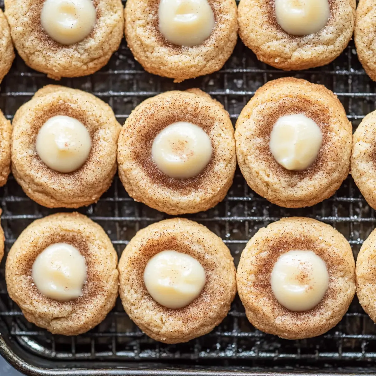Eggnog Snickerdoodle Thumbprint Cookies