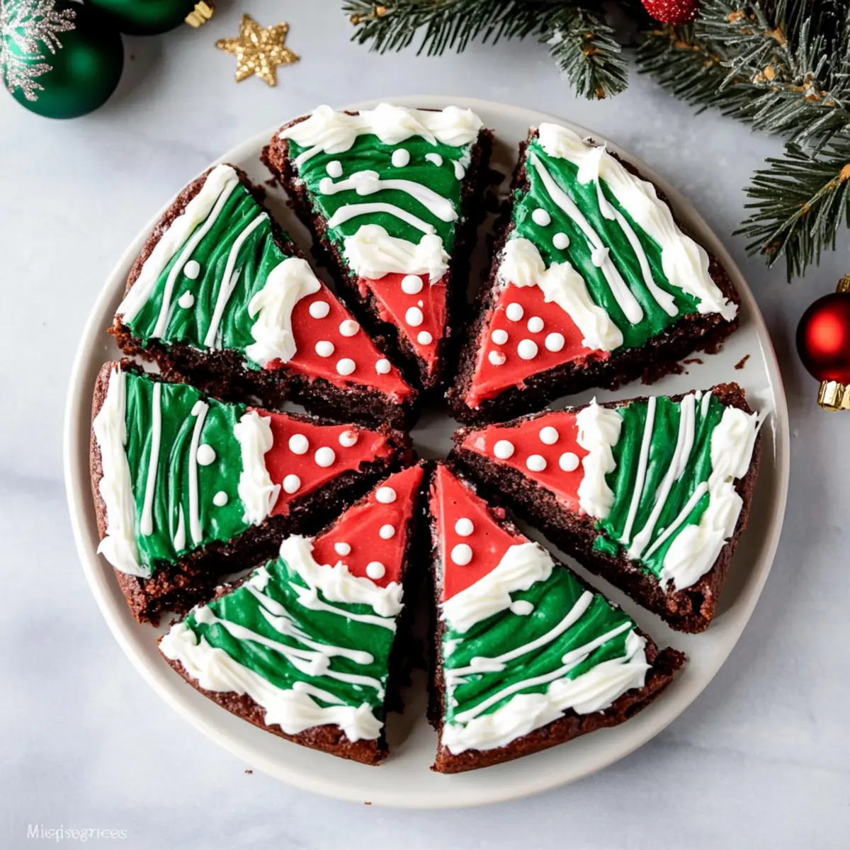 Frosted Christmas Brownies