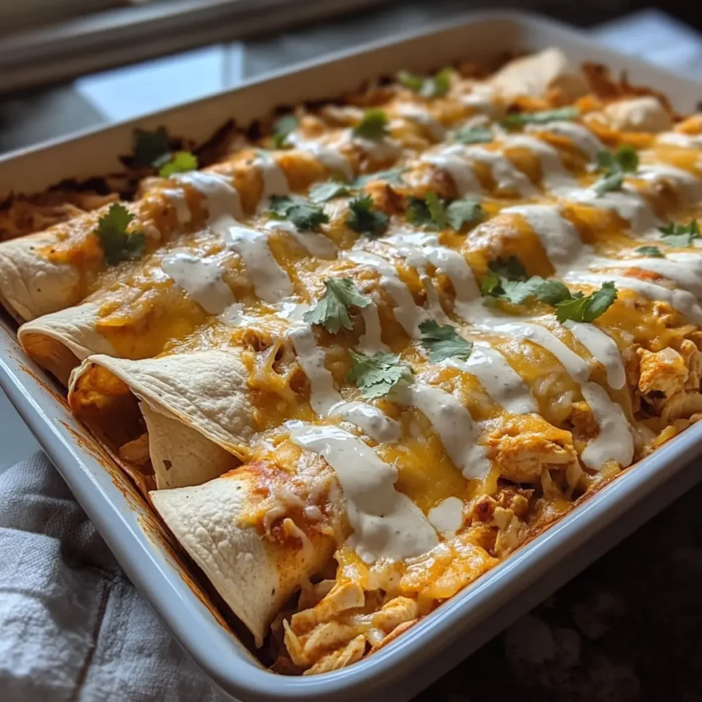 38g Protein Chicken Enchiladas with Dreamy White Sauce | Easy High-Protein Meal