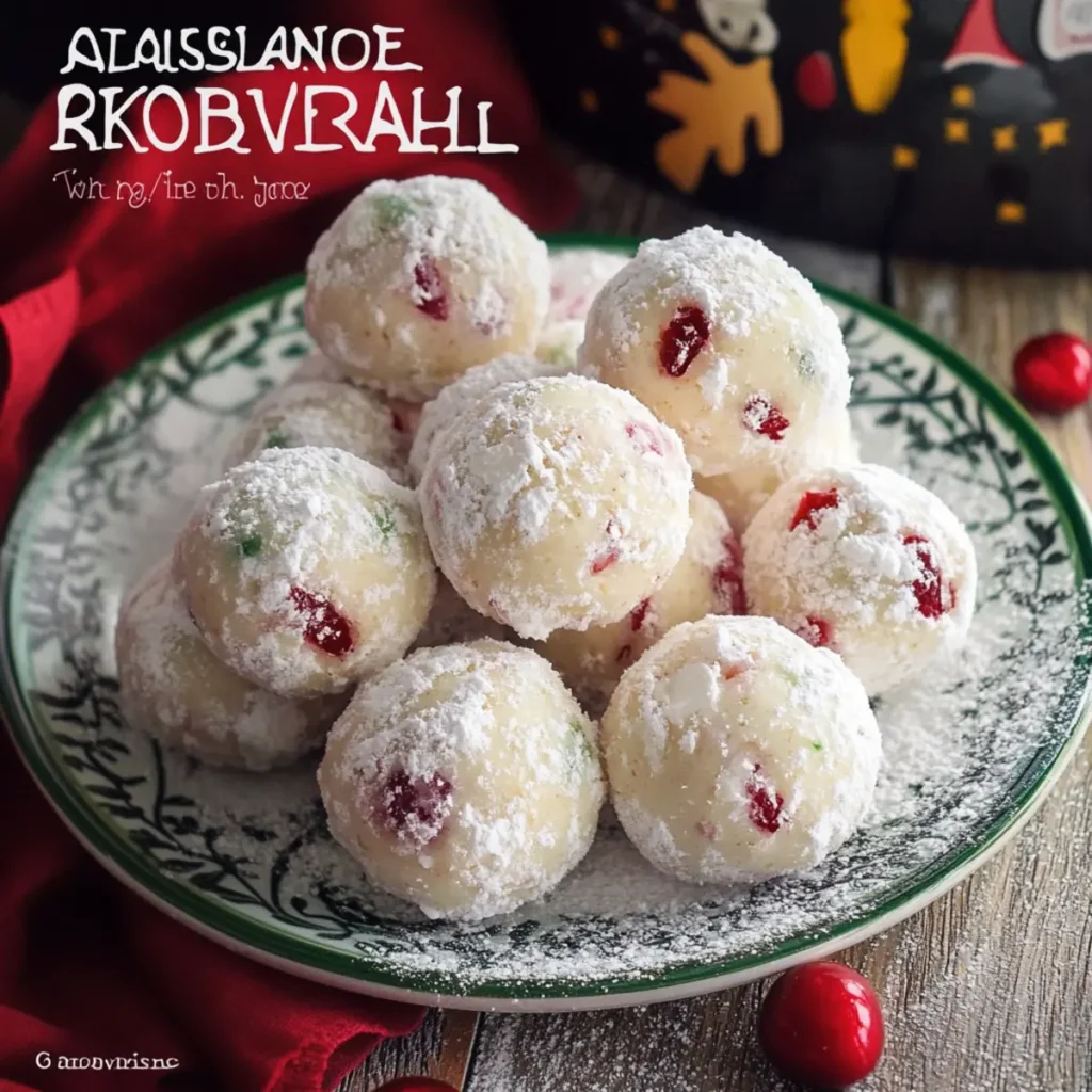 Almond Cherry Snowballs
