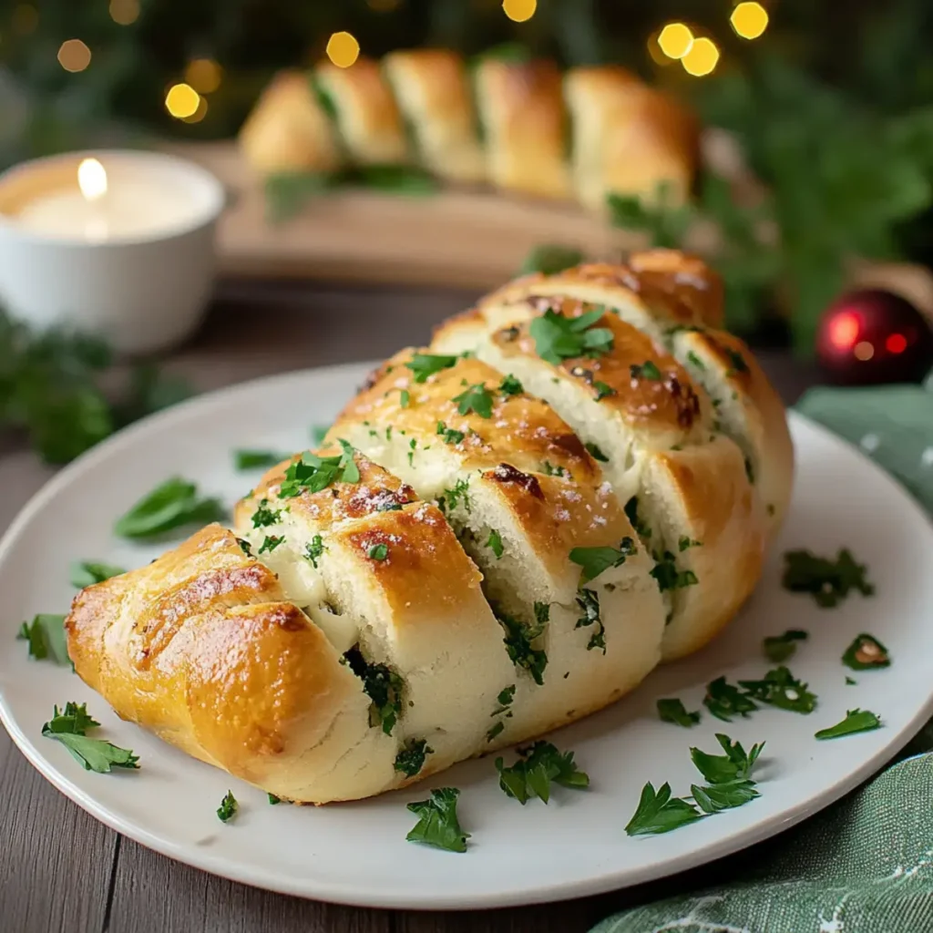 Pull-Apart Garlic Butter Christmas Tree – Festive Holiday Bread Appetizer