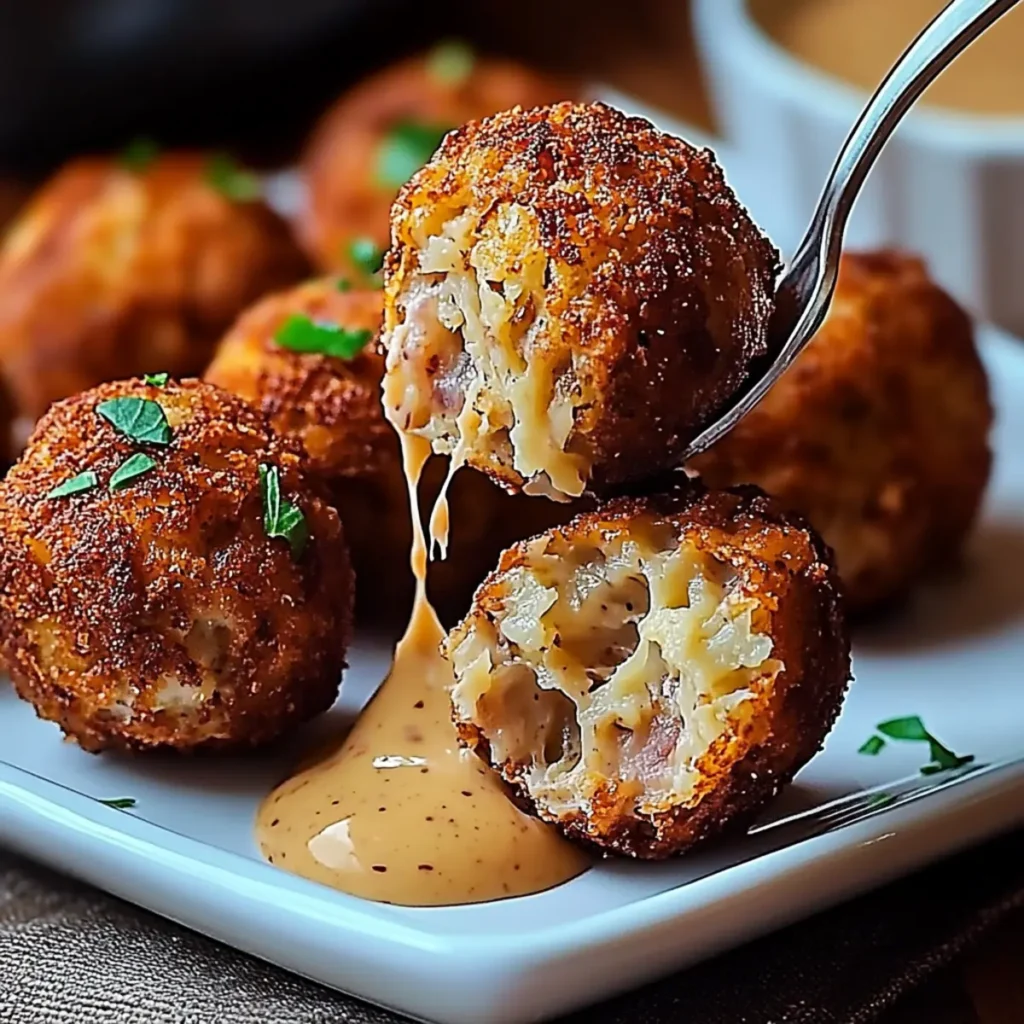 Reuben Balls with Spicy Thousand Island Dipping Sauce
