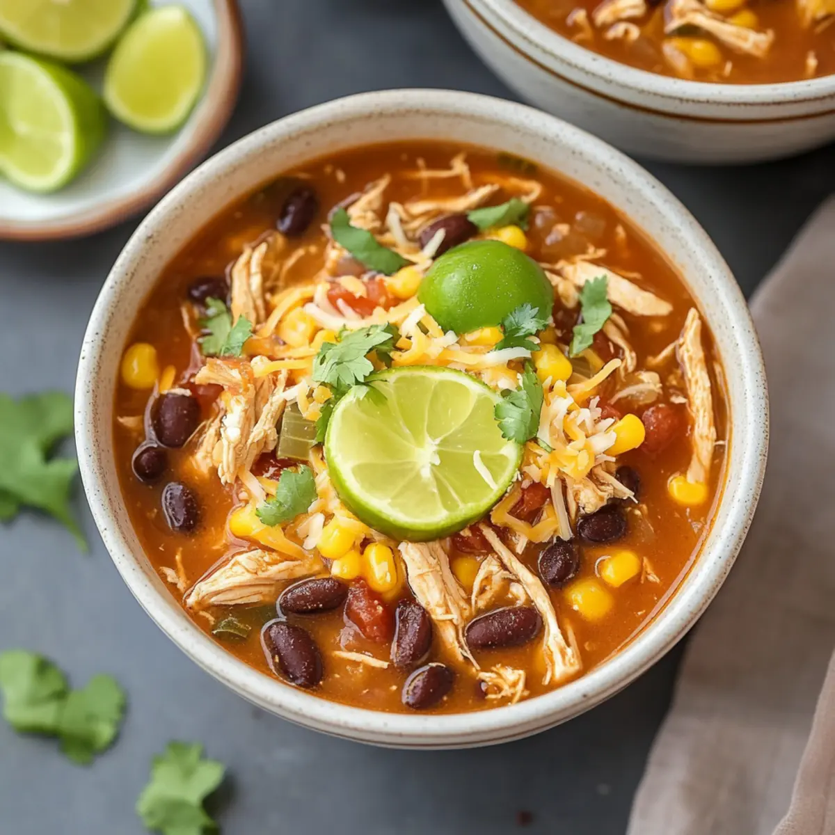 High Protein Chicken Taco Soup